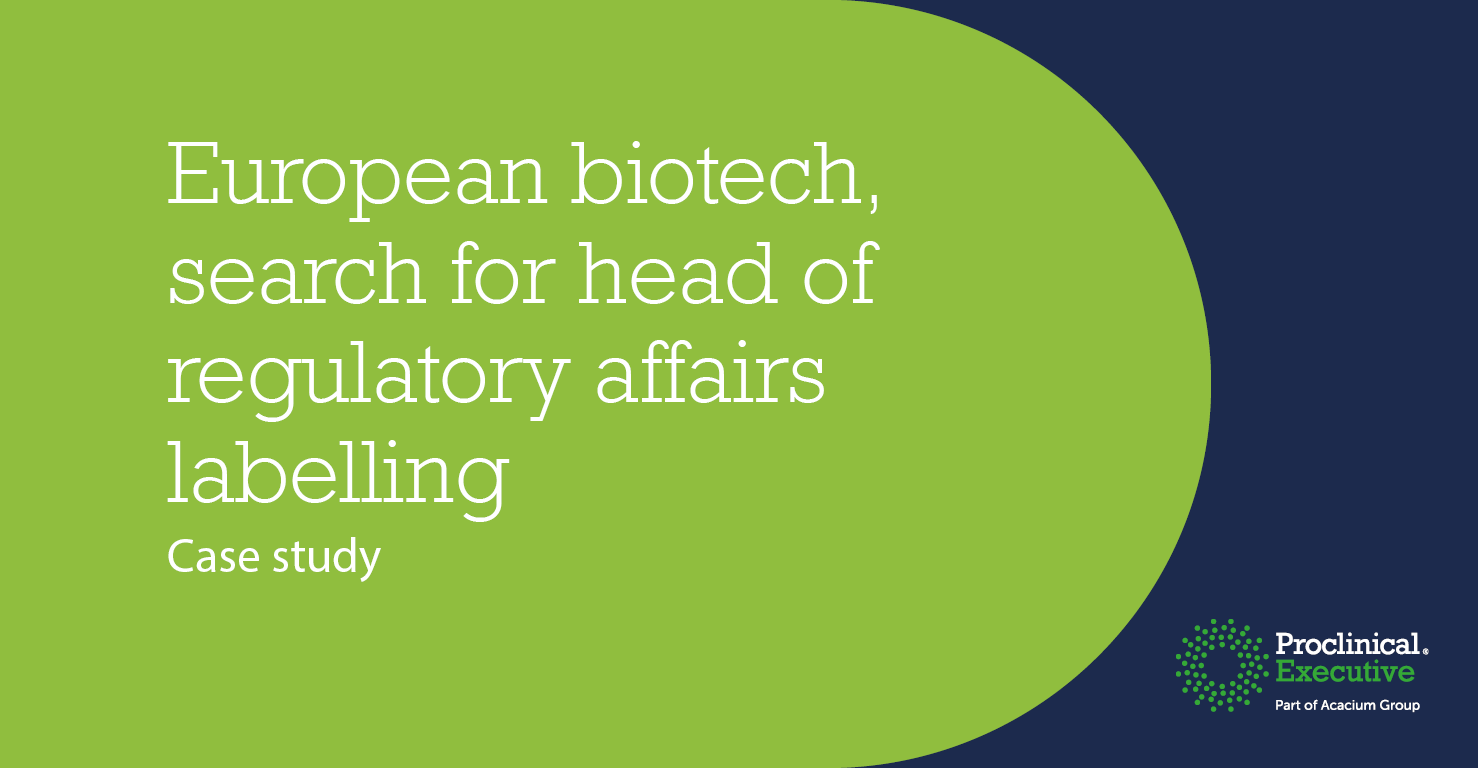 European biotech, search for head of regulatory affairs labelling  