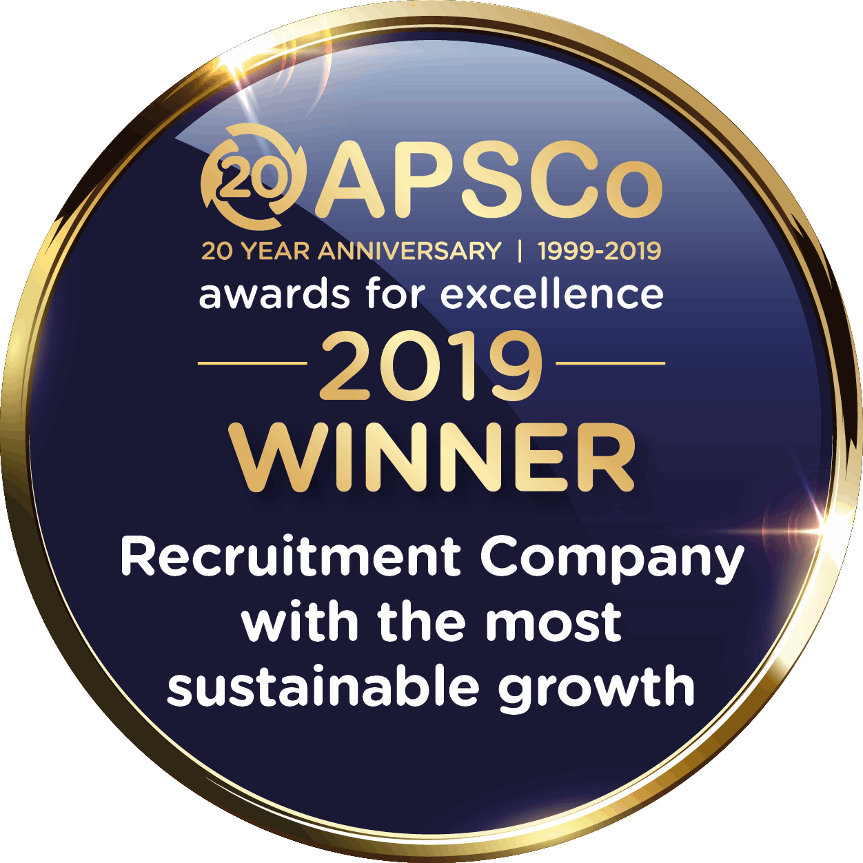 APSCo Recruitment Company with the ost sustainable growth (2019)