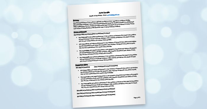 Professional CV template