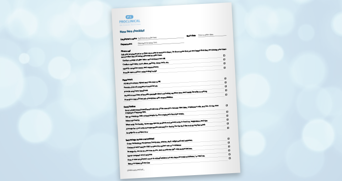 New hire checklist