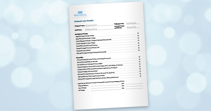 Employee exit checklist