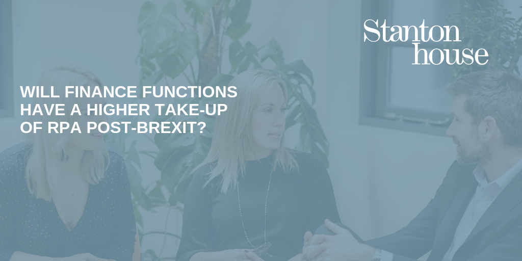 Will finance functions have a higher take-up of RPA post-Brexit?