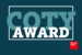 Blue background with 'COTY Award' and Harvey Nash logo 