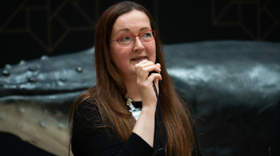 A photograph of Samantha Rhynas, one of the panellists.