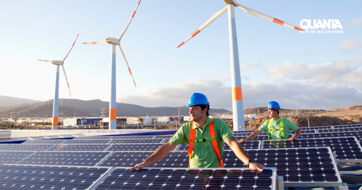 Wind turbines and solar farm 