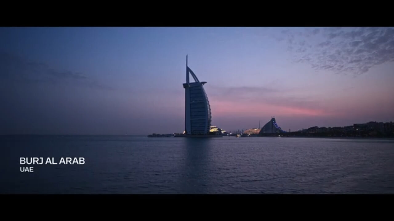 Sea panorama and a building tower