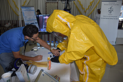 Photo of David working in full PPE