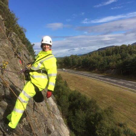 image of Jessica abseiling