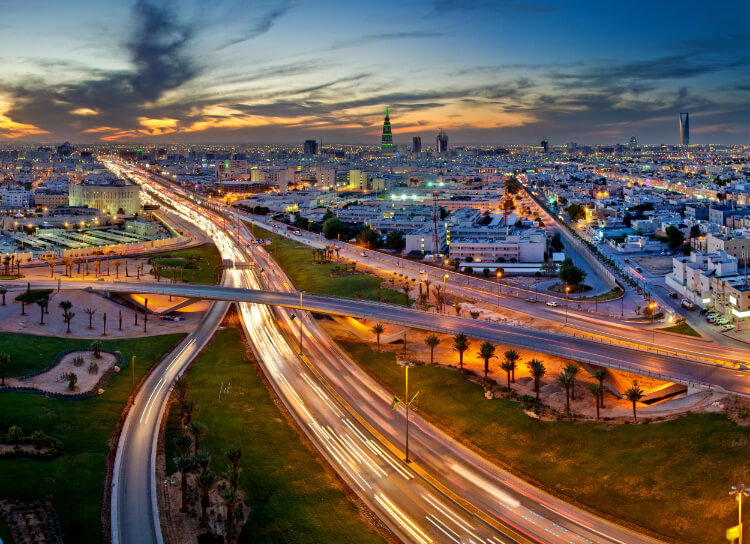 image of Saudi Arabia at night