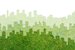Graphic of City Shape on grass texture background. Green Building Architecture