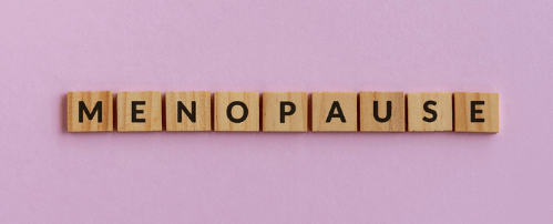 The word menopause spelt out on scrabble pieces