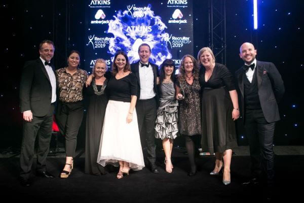 This is a image of our team collecting an award