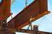 Steel girder and two meter web installed on a bridge abutment and scaffolding as part of a new interchange in southern Saskatchewan Canada for a new freeway