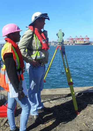 Photo of Tenele with a colleague near the port