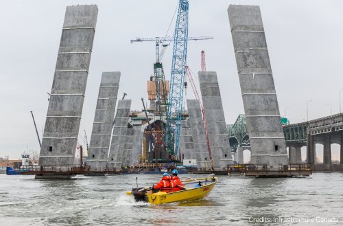 image of the construction of the bridge