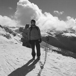 this is an image of a Lyndon skiing