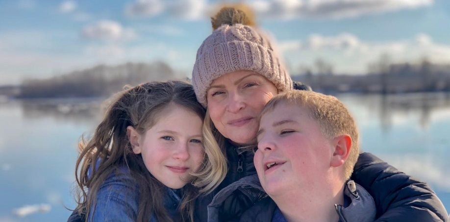 this is an image of Tara and her children