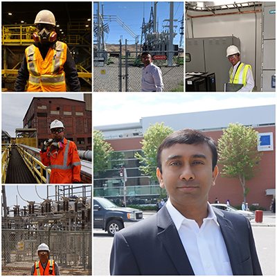 images of Amit at work on a variety of projects