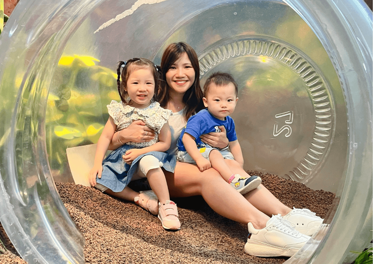 Mindy Lai with her kids