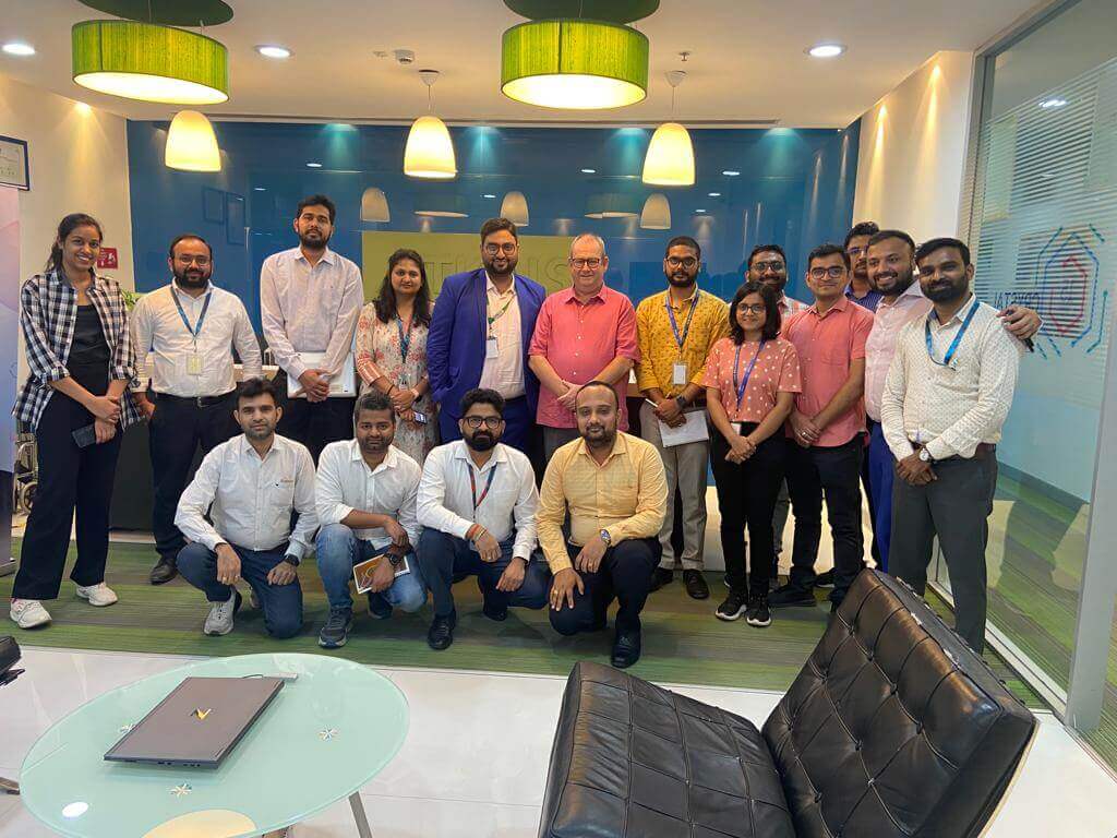 super happy team at work