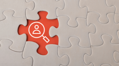 Magnifying glass searching for a person