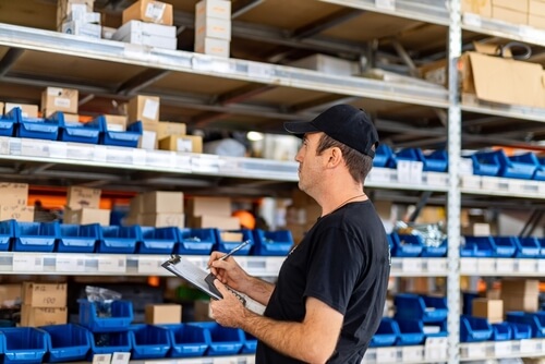 material manager taking inventory