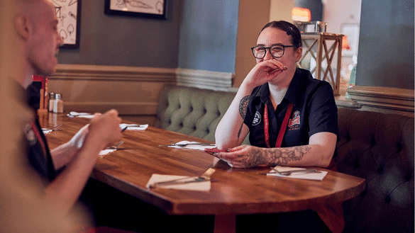 Toby Carvery team take a break from their work