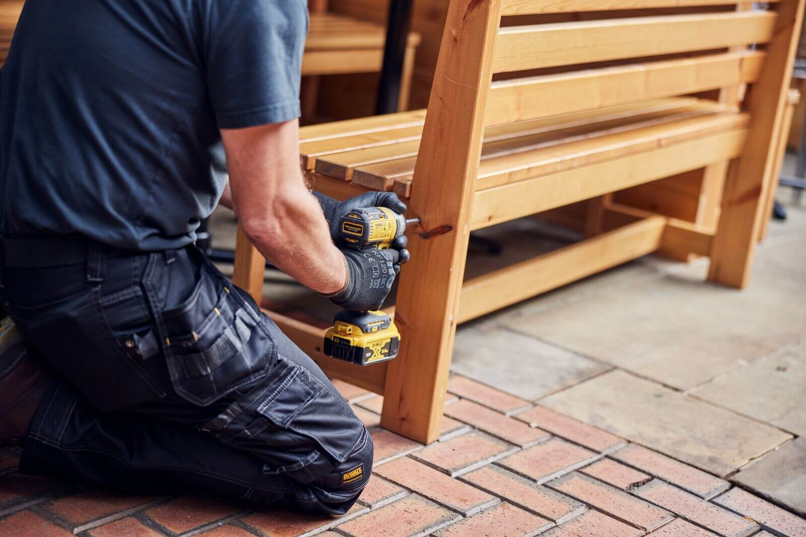 DART engineer fixing a bench 