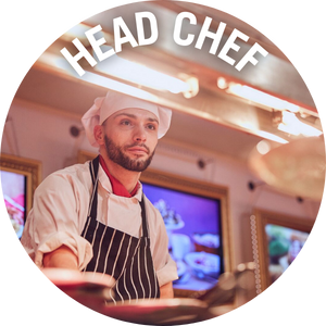Head chef looks at the food in a carvery deck. Link to Head Chef Jobs