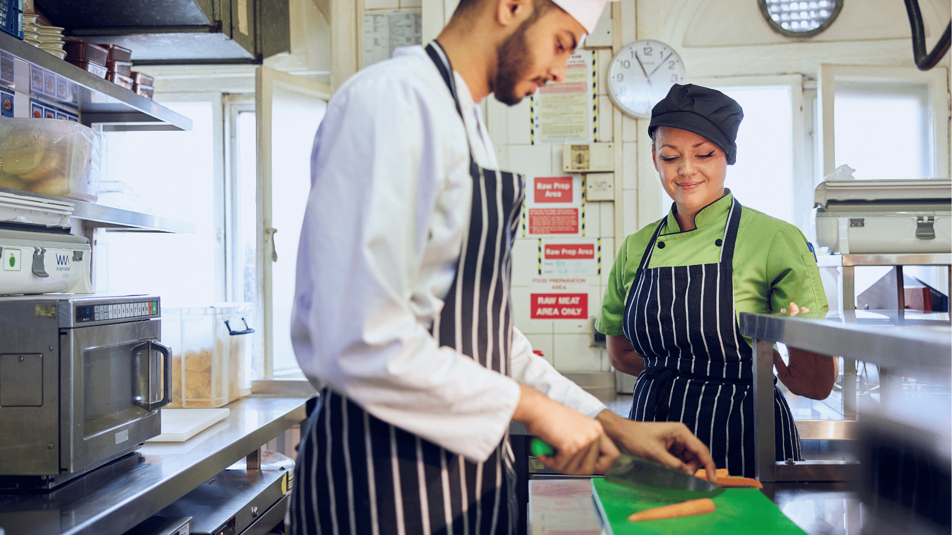 Chef plating up food