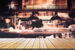 blurred restaurant