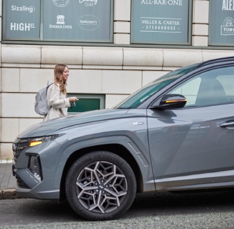 electric vehicle parked outside M&B head office
