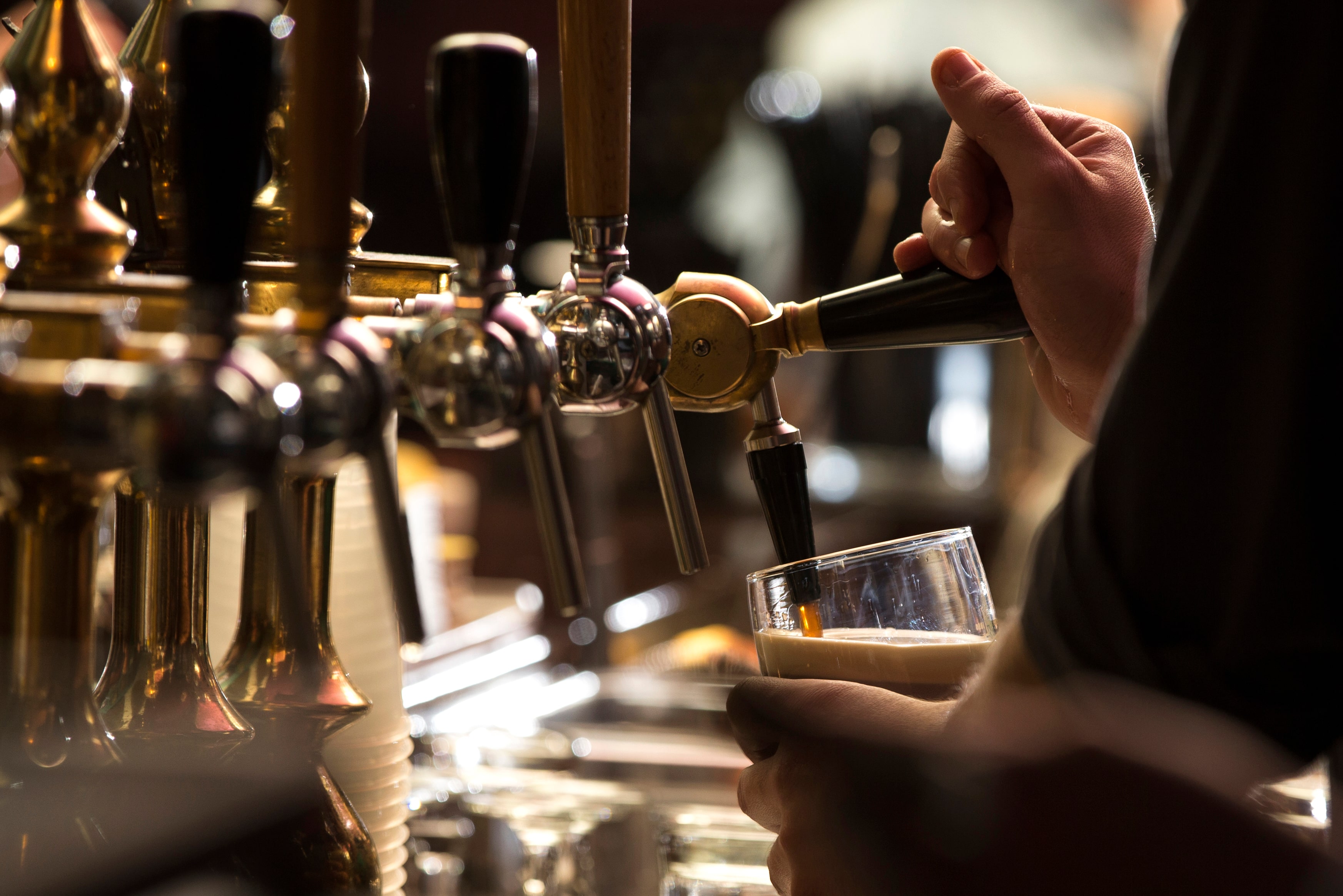 Pouring a Guinness in a pub