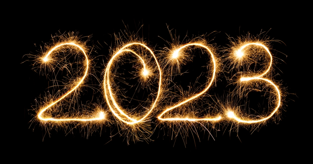 2023 written with sparklers
