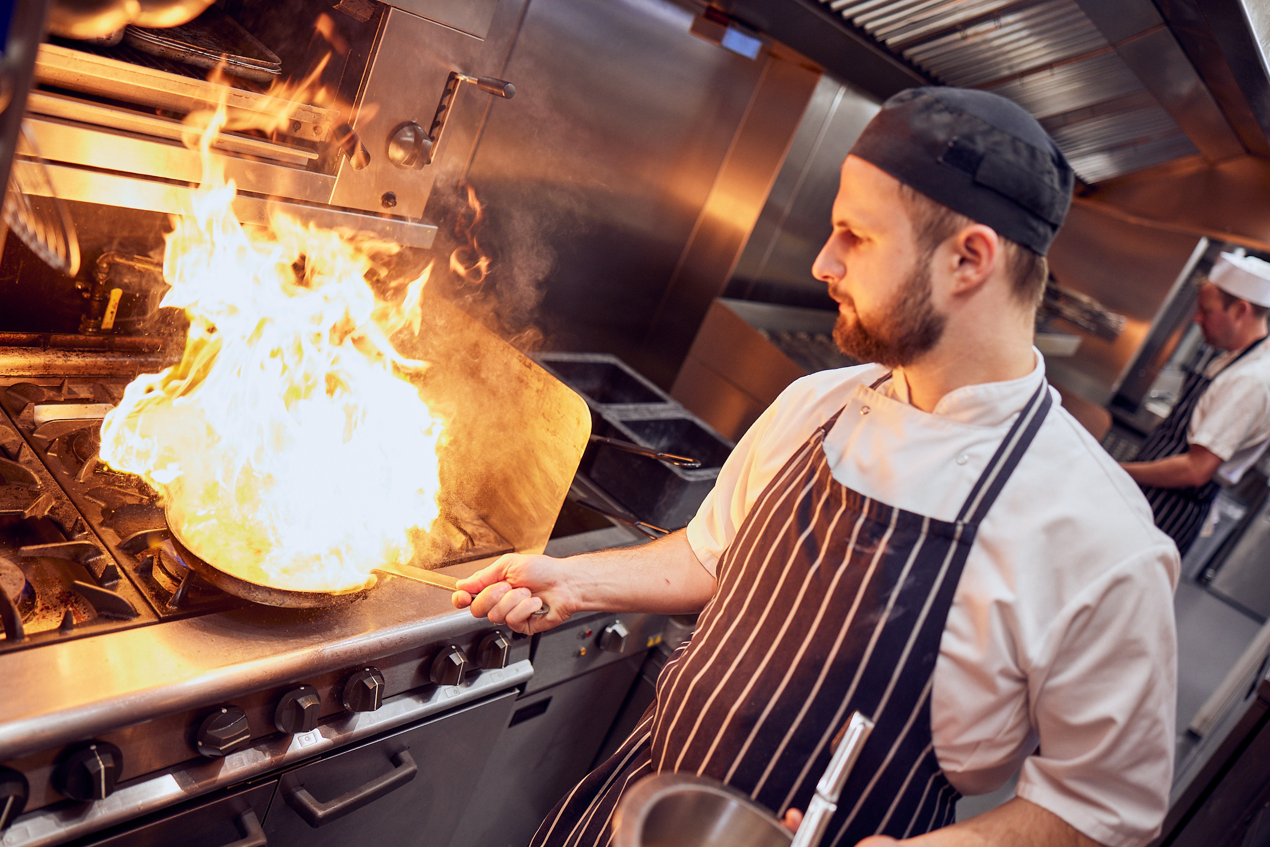 Head chef preparing food 