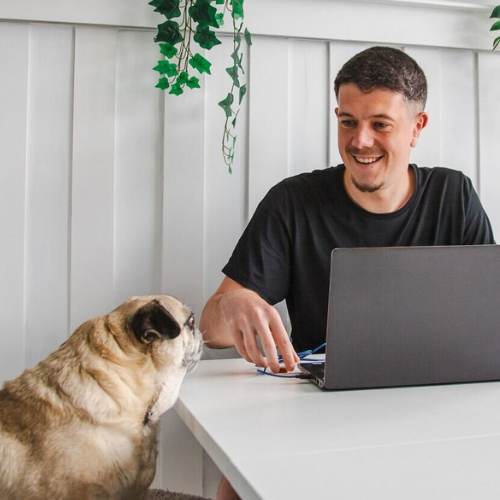 colleagues at a laptop