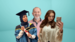 A picture of Habiba, Greig and Gina on a blue background