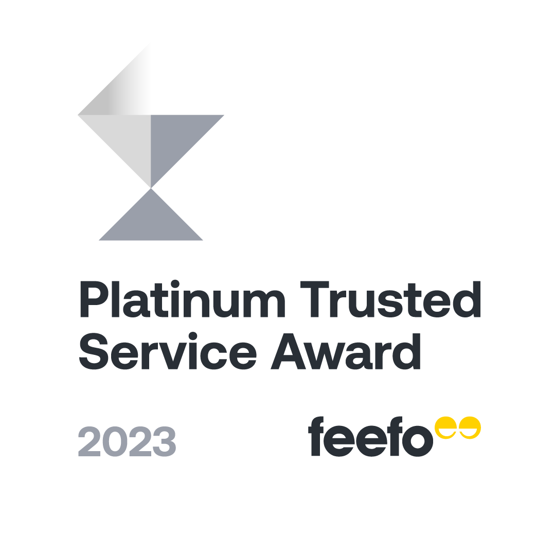 Platinum Trusted Service Award Feefo 2023