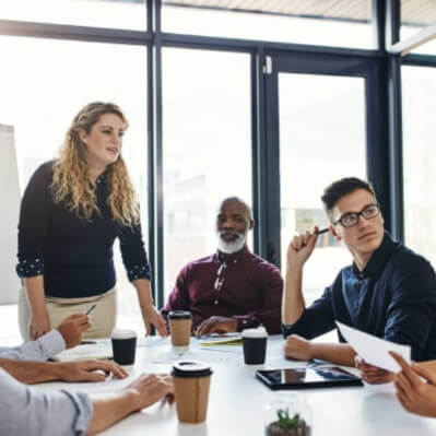 coworkers in a meeting