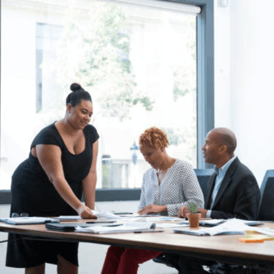 Coworkers at a desk