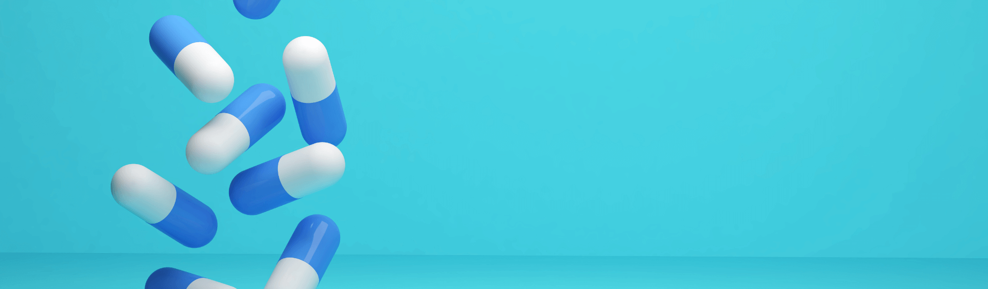 Blue and white pills