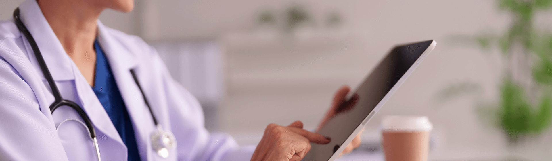 Doctor using a tablet