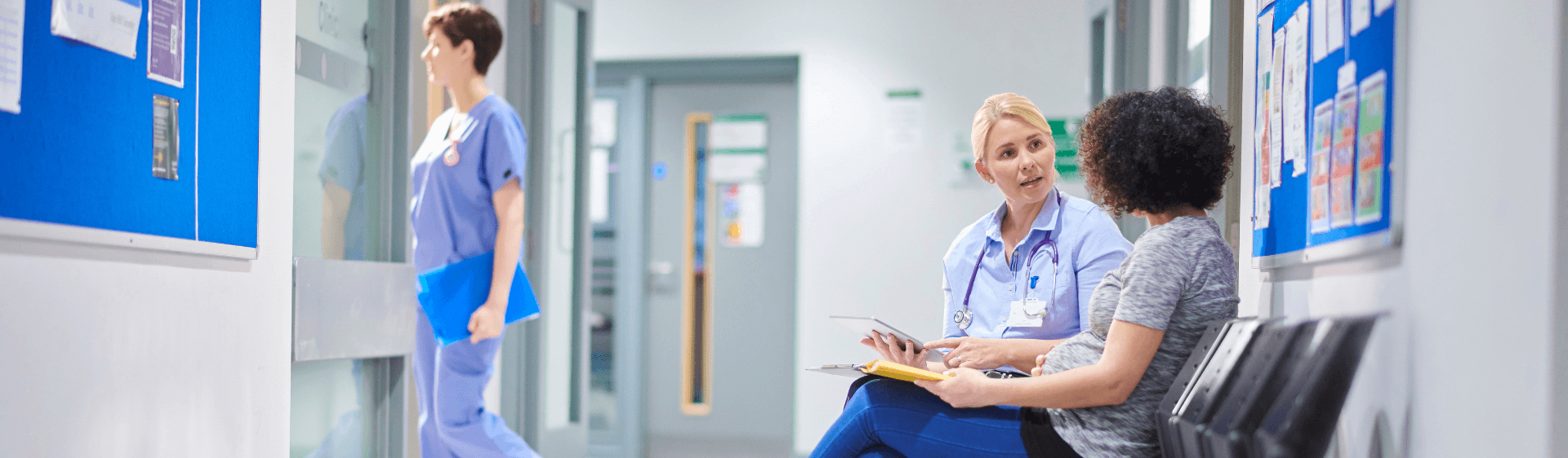 Doctor and patient in hospital. 