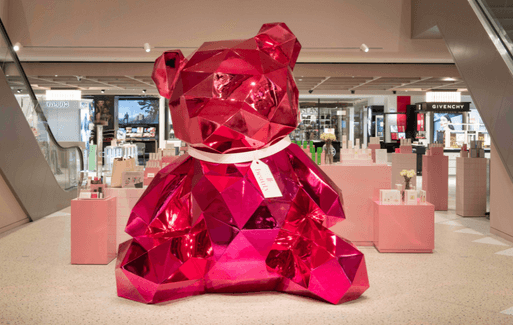 pink glass teddy bear