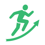 This is an image of a green icon, with all the arrows going to the left and thge one at the front going to the right