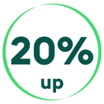 This is an image of a green icon, with a man and a woman holding up signs