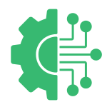 This is an image of a green icon, with a man and a woman holding up signs