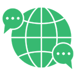 This is an image of a green icon, with all the arrows going to the left and thge one at the front going to the right