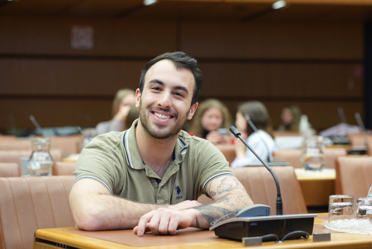 a smiling working professional