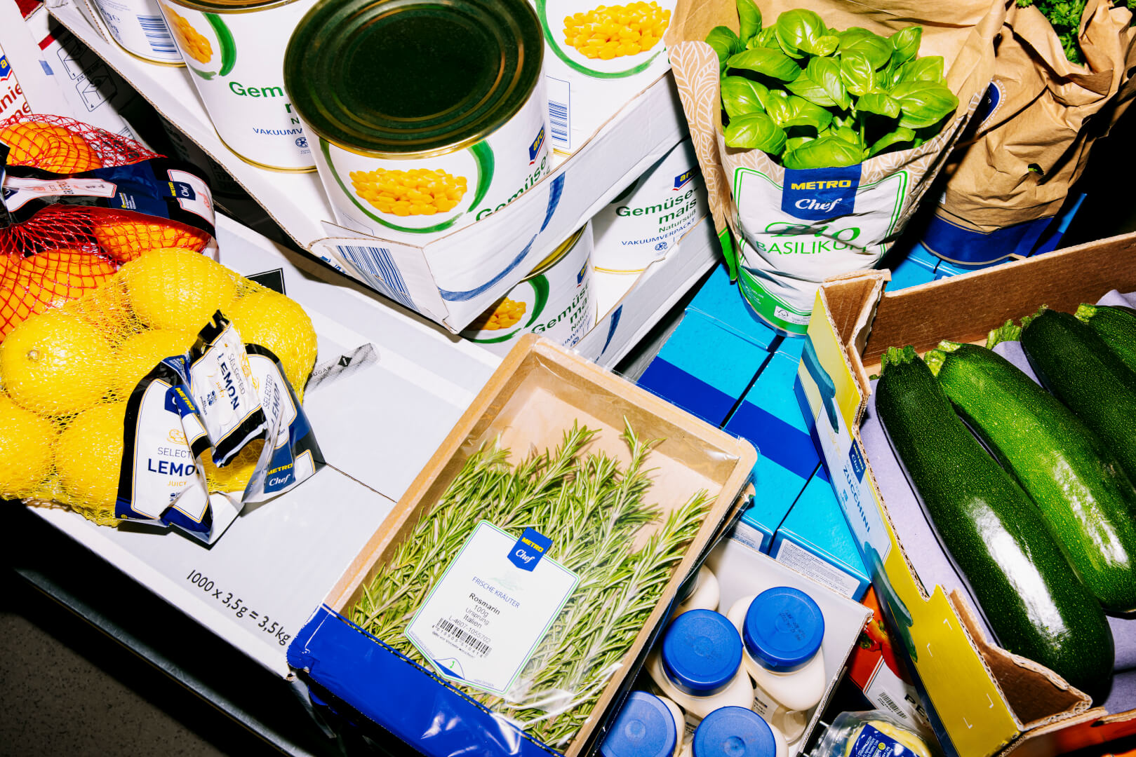 Company branded produce and products from their stores